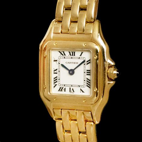 small gold cartier watch|cartier gold watch vintage.